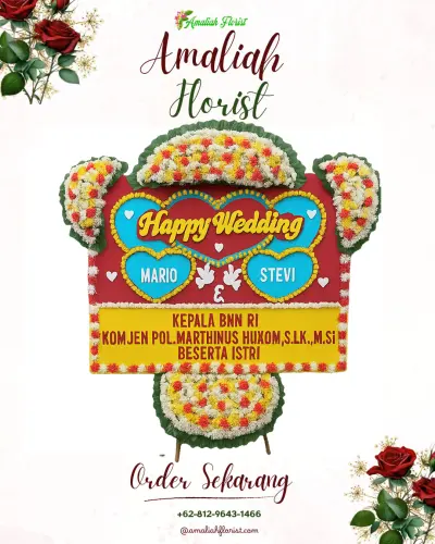 Karangan Papan Bunga Pernikahan di Kebondalem